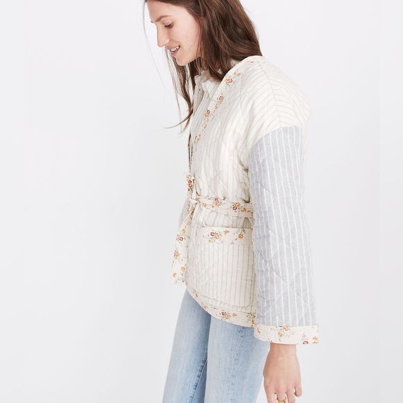 Madewell X The New Denim Project quilted patchwork wrap jacket, size XS - Picture 2 of 12